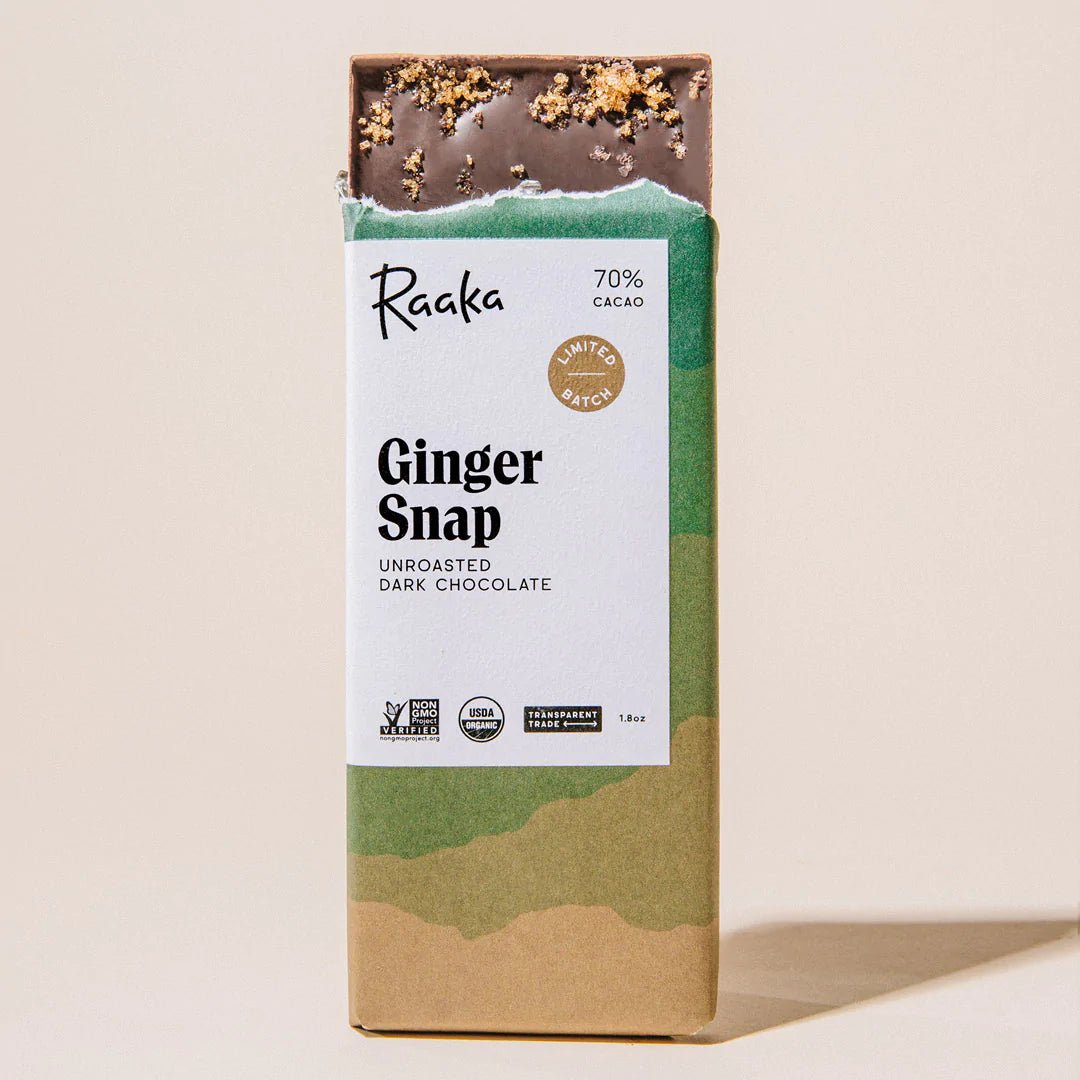 Raaka Holiday Chocolate Bars Ginger Snap - BKLYN Larder